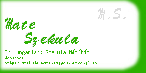 mate szekula business card